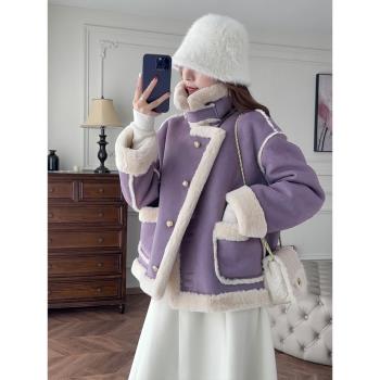 張澀澀/24FW “Isa*el的冬日”獨家定染皮毛一體疊門襟皮草外套