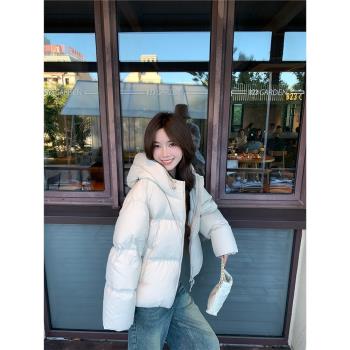 alex stevens2024冬季白鴨絨羽絨服女短款加厚保暖連帽麵包服外套