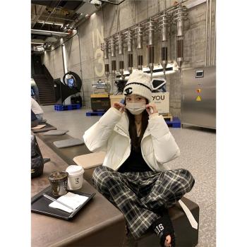 sieyiu復古短款麵包服小個子90白鴨絨高階羽絨服時尚減齡修身外套