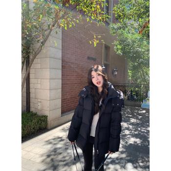 alex stevens寬松加厚保暖90白鴨絨羽絨服女冬季連帽麵包服外套