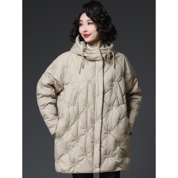 加肥加大時尚外套闊版襖子羽絨服