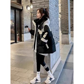 法國Rouje Moaks派克服外套女冬新款小個子洋氣減齡工裝羽絨服潮