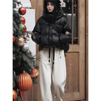 歐貨高階白鴨絨羽絨服女2024年冬季新款加絨加厚保暖寬松氣質外套