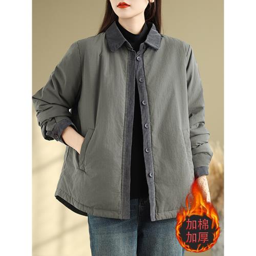 夾棉輕薄棉衣棉服薄外套女款秋冬2025新款冬季媽媽二棉女士小棉襖