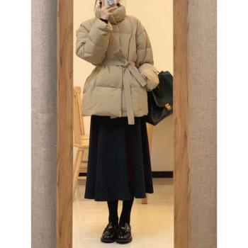 冬季韓版休閑時尚顯瘦收腰羽絨服女高階感90白鴨絨百搭小個子外套