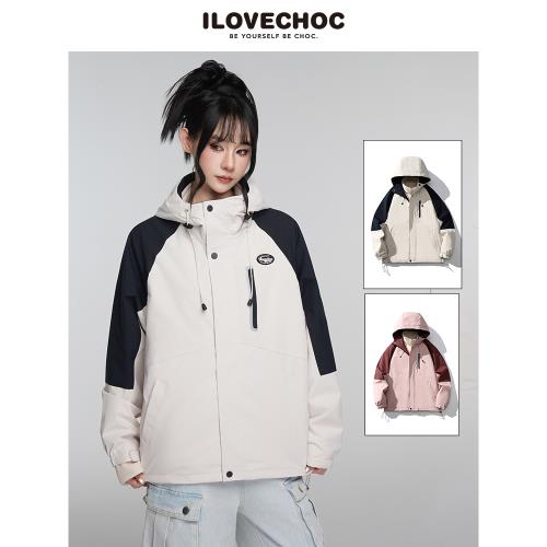 ILOVECHOC秋冬三合一沖鋒夾克衣男女戶外防水登山服情侶外套潮