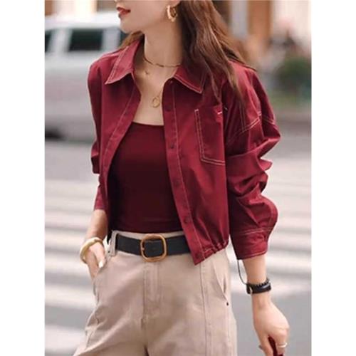 復古港風氣質范別致襯衫外套女2025秋季新款寬松慵懶輕奢通勤上衣