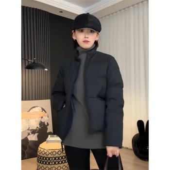 棉服女款冬季立領開衫洋氣輕薄小棉襖夾棉保暖高階感麵包服外套女