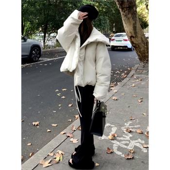 時尚白色短款女冬季外套羽絨棉服