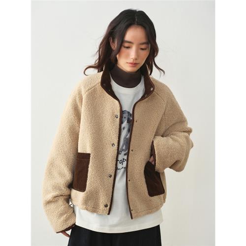 octopusme章魚家雙面穿羊羔毛棉衣棉服女秋冬燈芯絨冬季外套棉襖