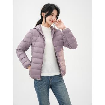 反季立領修身短款大碼輕薄羽絨服