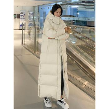 冬季加長加厚過膝到腳踝羽絨服