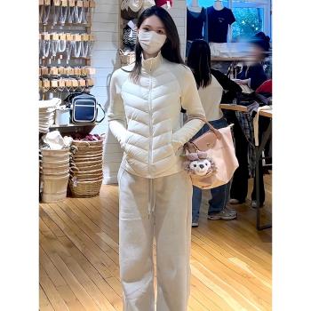 lulu輕薄短款羽絨服女士2024冬季新款小個子修身內膽瑜伽保暖外套