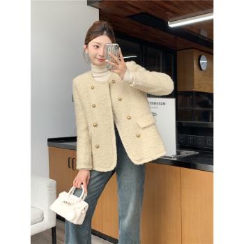 小香風韓版圈圈羊毛秋冬羽絨服