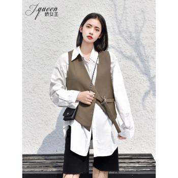 西裝馬甲外套女夏季夏季復古設計感鏤空減齡百搭V領顯瘦馬甲背心