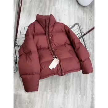 黑色羽絨服女短款2023冬季新款韓版寬松時尚加厚白鴨絨麵包服外套
