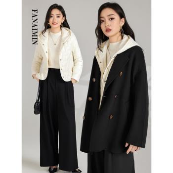 輕薄羽絨服長袖內膽女2024新款配大衣疊穿保暖內搭90羽絨短款外套