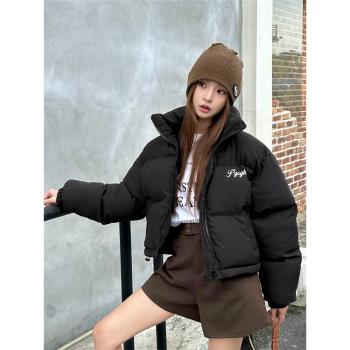 PGOGH冬季新款短款棉服女潮牌小個子百搭立領保暖ins加厚羽絨外套