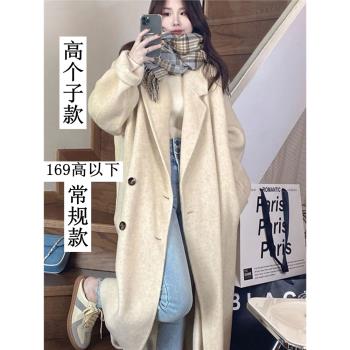 高個子呢子大衣秋冬女175加長版到腳踝170超長款雙面毛呢外套加厚