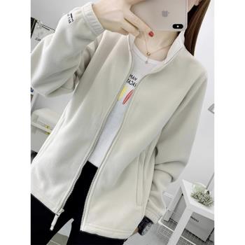 素怡品牌高階搖粒絨短外套女2024秋冬季新款加厚保暖洋氣抓絨上衣