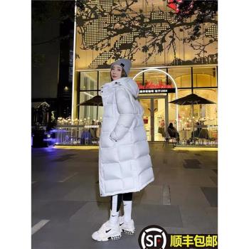 2024新款冬95白鵝絨羽絨服女加厚中長款過膝小個子寬松保暖外套