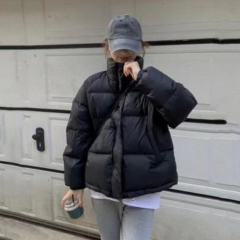 短款韓版寬松加厚立領外套羽絨服