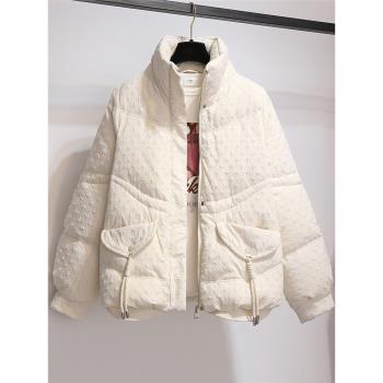 小香風短款白色2023年冬季羽絨服