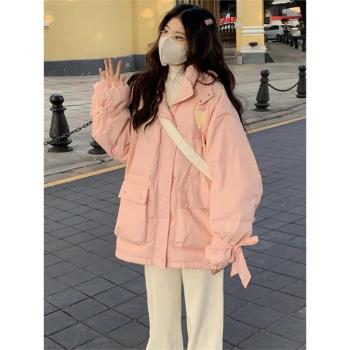 奶fufu棉服女2024新款冬季爆款小個子寬松韓版夾棉加厚羽絨服外套