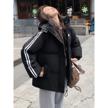 黑色羽絨棉服女2024年新款冬季小個子棉襖加厚韓版學生棉衣外套潮