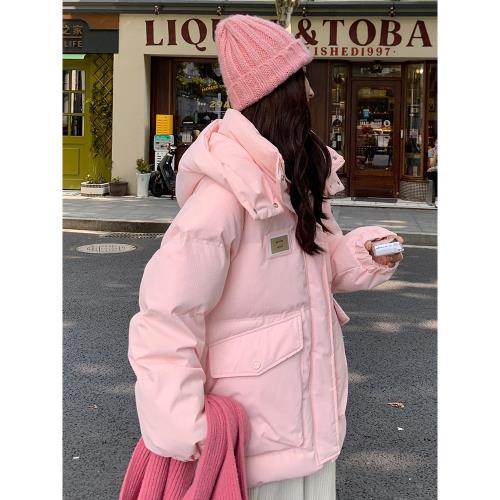 短款小個子粉色羽絨棉服女冬季2025新款加厚韓系溫柔可愛甜美外套