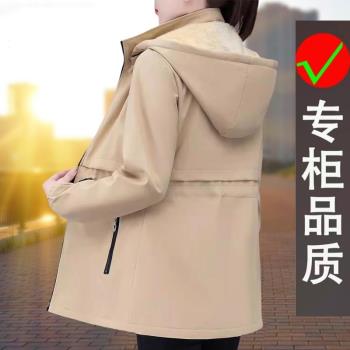 熱銷2024秋冬季新款收腰顯瘦風衣外套女中長款加絨加厚百搭媽媽裝