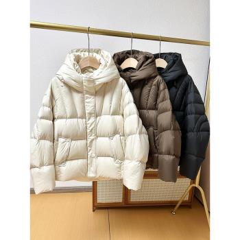 超輕連帽加厚寬松保暖外套羽絨服