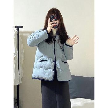 小香風棉服冬季短外套女2024年新爆款韓系高階感復古輕薄棉衣棉襖
