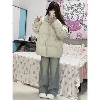 學院風棉衣棉服女2024年新款冬季寬松bf慵懶風小個子麵包服外套