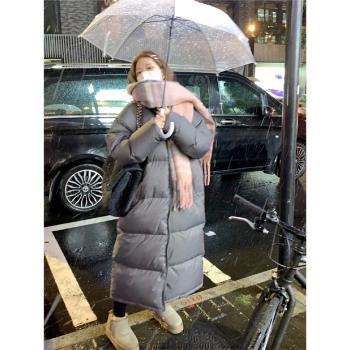 超長款羽絨服女到腳踝2024新款白鴨絨韓版情侶過膝寬松加厚冬外套