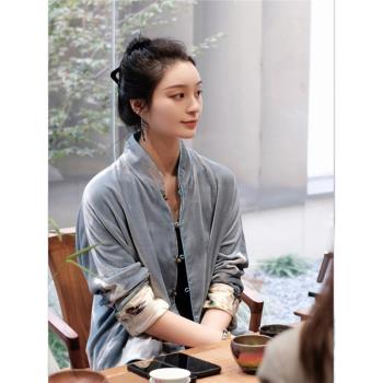 新中式國風別致獨特絲絨棉服2025年冬季別致高階感超好看氣質外套