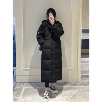 學院風長款過膝派克棉襖羽絨服