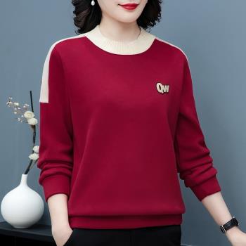 加厚女士中年休閑寬松保暖衛衣