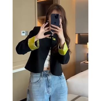 新中式國風外套女裝2024秋季新款短款小香風盤扣改良氣質西服上衣