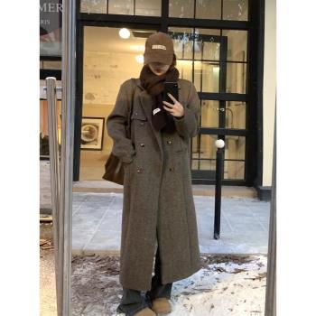 白鴨絨羽絨內膽長款羽絨服女冬季2024新款高階感呢子毛呢外套加厚