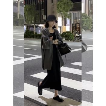 法式慵懶風中長款設計感獨特針織開衫2025年秋季高階減齡毛衣外套