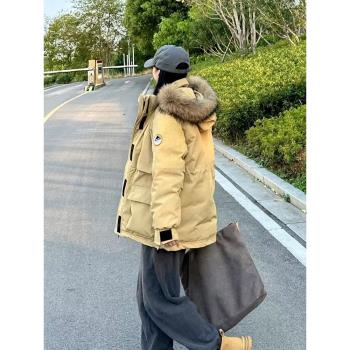 中長款情侶工裝沖鋒衣戶外羽絨服