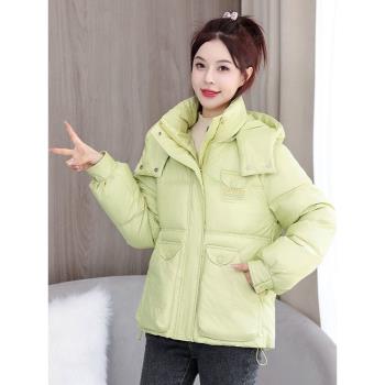 羽絨棉服女冬季新款時尚寬松加厚小個子可拆卸帽免洗短款棉衣外套