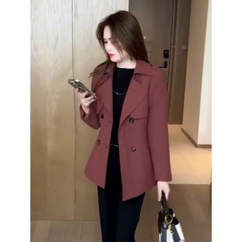 時尚氣質修身顯瘦風衣女2024春秋季爆款韓版洋氣小個子中長款外套