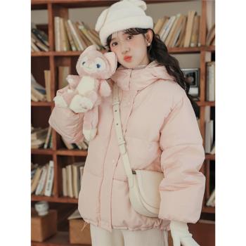 小個子粉色棉衣棉服外套女裝冬季2024新款加厚派克羽絨服棉襖短款