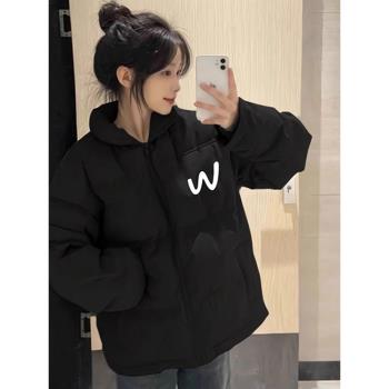 黑色小個子冬季棉服女加厚2024年新款設計感小眾保暖麵包服羽絨服