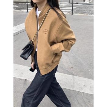 美式立領棒球服外套女2025春季新款復古美拉德長袖夾克上衣雅丹風