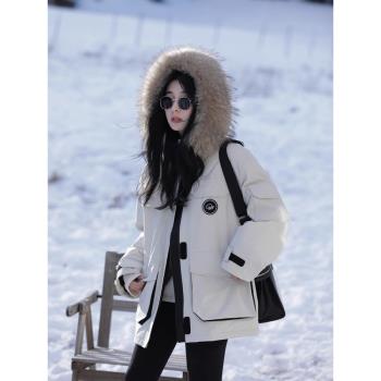 工裝棉服女2024年新款超好看派克服羽絨棉衣韓系冬季加厚棉襖外套