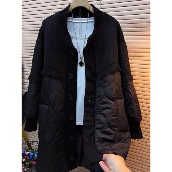 羽絨棉服女秋冬季2024年新款寬松大碼胖mm中長款棉衣棉襖外套上衣