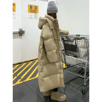 卡其色長款羽絨棉服女冬季2024年新款今年流行爆款麵包服棉襖外套